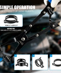 Three Piece Hose Clamp Pliers Set With Locking Assist Featuring 45 Degree 90 Degree And Straight Heads Rotatable Clamp Jaw Professional Hose Clamp Tool For 1.1 To 2.3 Inch Hose Clamps Designed For One Person Installation And Removal.