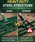 Comparison of heavy-duty steel structure of Lawn Leveling Rake 30 By 10 Inch with other thin metal frame rake.