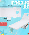 Large Tanning Chair Towel With Face Hole And Pocket, Oversized Beach Pool Lounge Seat Cover For Outdoor Patio And Summer Use, 35.5 Inches By 74.8 Inches, Chair Not Included