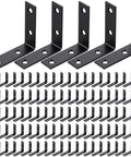100 Pcs 2 Inch Corner Brackets Set Steel L Shaped Right Angle Braces With Zinc Plating Four Hole Design Includes Screws