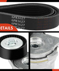 Ford F-150 2014 2023 5.0L Serpentine Belt Drive Kit with belt, tensioner, and close-up details of components