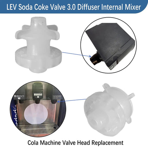 4 Pack Coke Machine Valve Diffuser Kit Internal Mixer 3.0 Replacement Parts For Cola Soda Machines Easy Install Durable Valve Assembly 28368 white valve diffuser shown installed on cola dispenser