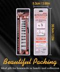 11 Piece E Torx Socket Set External Star Sockets E4 Through E20 With Rail in retail packaging