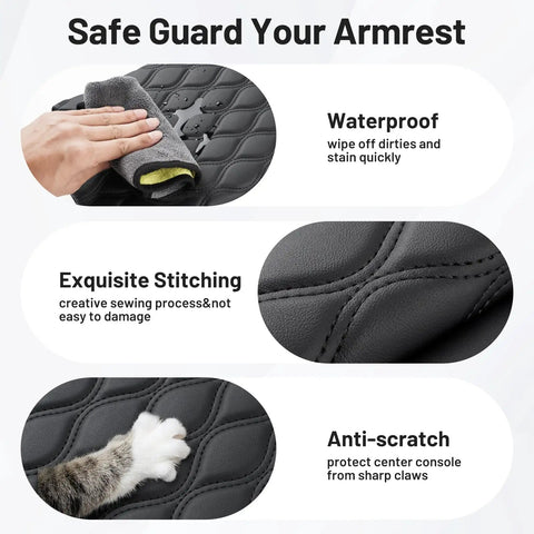 Center Console Cover For Kia Telluride 2020 To 2026 Nappa Leather Armrest Cushion Anti Scratch Middle Console Pad features waterproof, exquisite stitching, and anti-scratch protection.