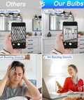 Comparison of flickering and buzzing of 8 Pack E12 Ceiling Fan Light Bulbs Dope Bright 60W Equivalent Daylight White 5000K A15 LED