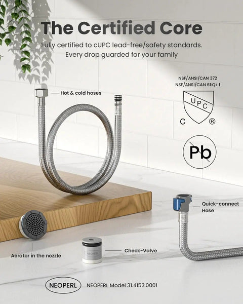 Oil Rubbed Bronze Kitchen Faucet With Pull Down Sprayer Single Handle High Arc Pull Out Spray Head Deck Plate Included cUPC Certified Hose Water Supply And Valve Kit For Easy Durable Kitchen Upgrade with cUPC certified hoses and components