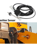 Position sensor kit for heavy duty equipment, showing sensor cable, housing, and attachment for accurate operations.