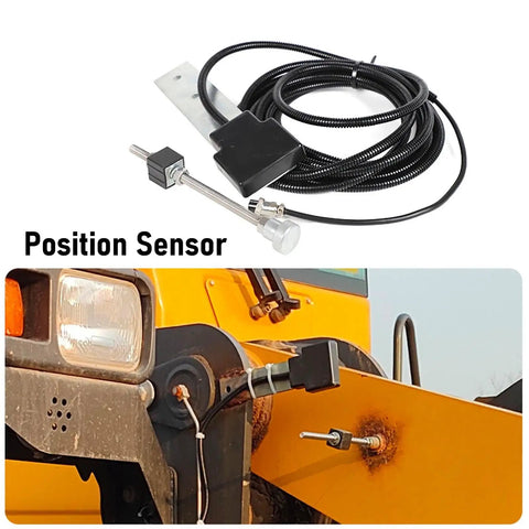 Position sensor kit for heavy duty equipment, showing sensor cable, housing, and attachment for accurate operations.