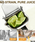 Heavy Duty Manual Citrus Juicer Press In 304 Stainless Steel Effortless Hand Squeezer For Oranges Lemons Grit with limes.