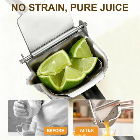 Heavy Duty Manual Citrus Juicer Press In 304 Stainless Steel Effortless Hand Squeezer For Oranges Lemons Grit with limes.