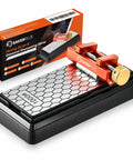 Locks Into Place Instantly With This Dead On Chisel Sharpening Jig And Smooth Operator Honing Guide with diamond sharpening stone.