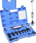 Blind Hole Bearing Puller Set for Bicycles and Motor Vehicles, 12-Piece Internal Bearing Extractor with Slide Hammer in Blue Case