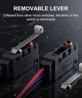 Heavy Duty IP67 Waterproof Micro Switch UL Recognized Component 10 Amp High Current Limit Switch For HVAC Sump Pump Industrial Applications, removable lever design.