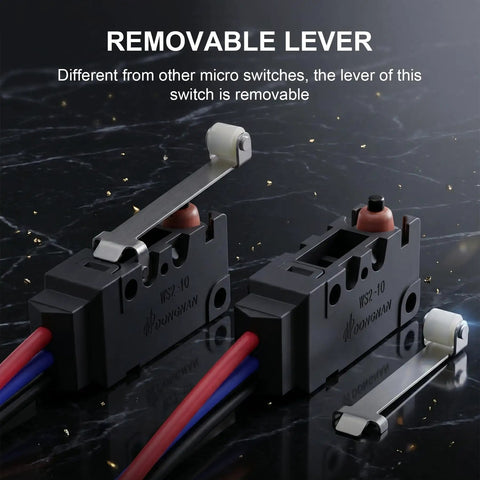 Heavy Duty IP67 Waterproof Micro Switch UL Recognized Component 10 Amp High Current Limit Switch For HVAC Sump Pump Industrial Applications, removable lever design.
