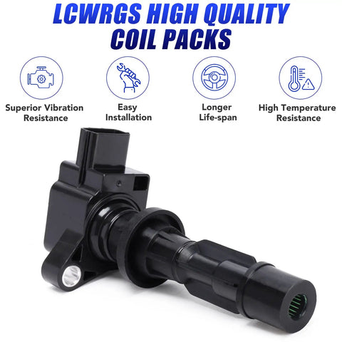 Mazda Ignition Coils Four Pack For Mazda 3 2.0L 2.3L 2.5L MX5 CX7 2006 2007 2008 2009 2010 2011 2012 2013 Coil Packs with LCWRGS