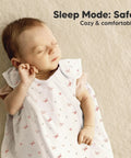 Baby sleeping in Two Pack Organic Cotton Baby Sleep Sacks 0.5 TOG For 6 To 18 Months Butterflies Pattern Wearable Blanket