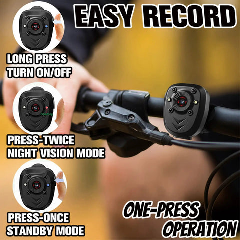 64GB Body Cam For Patrol And Everyday Use 1080P Night Vision Wearable Camera With 6 Hour Battery Life, 360 Rotating Clip