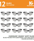 Nemesis Indoor Outdoor Safety Glasses With Black Frame, V30 Lenses For All Day Work, Sun Shield Glasses, 12 Pairs Displayed
