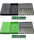 Heavy Duty 48V 13S 6P Electric Bicycle Battery Box Compatible With 18650 Cells Foldable Ebike Enclosure parts in black and green.
