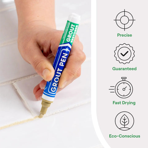 Beige Grout Pen Tile Paint Marker Waterproof Grout Colorant and Sealer Pen Narrow 5mm Tip used on white tile