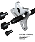46 Piece Steering Wheel Puller Kit for Harmonic Balancers with 4 Way Slotted Puller and components, metal finish