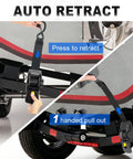 Bolt On Boat Ratchet Straps With Retractable Transom Tie Downs 2x50 Inches 2200 Lbs Break Strength demonstration