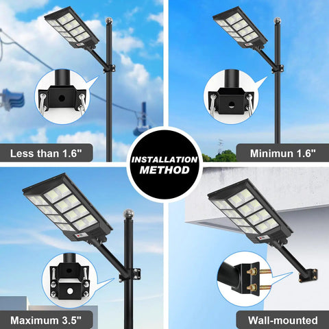 Beefy Heavy Duty Light Pole Mount Bracket For Outdoor Solar Street Lights 1.9 Inch Thickened Galvanized Steel Arm Kit LED Lamp Post Extension Fixture Sturdy Endurance Arm For Flood Fog Spotlight Lighting