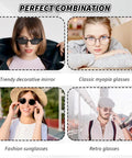 Hella Sturdy Universal Glasses Arm Replacement Kit For Sweet Eyeglasses Legs Swap Including Screws Washers Nose Pads And Mini Screwdriver For A Dang Fast Frame Rescue Any Day displayed with trendy decorative mirror and various eyeglasses styles.