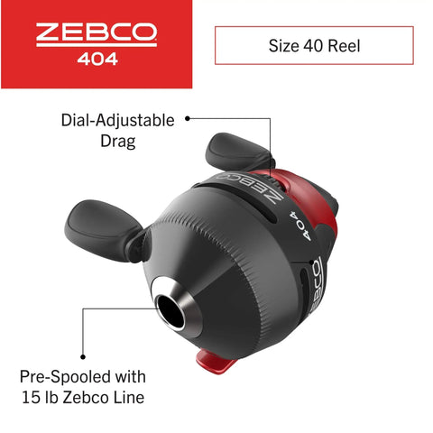 Two Pack Spincast Fishing Reels And Rod Combos With Five Foot Six Inch Two Piece Poles Size 30 And Size 40 Reels Right Hand Retrieve Pre Spooled With Ten Pound And Fifteen Pound Cajun Line Black And Red Easy Cast Beginner Friendly Setup size 40 reel with dial-adjustable drag
