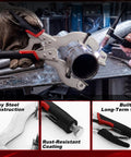 Locking Welding Pipe Pliers Clamp, 13 Inch Heavy Duty C Clamp For Round Tubes 2 To 4 Inches in use during welding