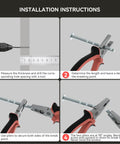 Installation instructions for 10 Pack Solid Zinc Alloy Cabinet Handles Set Brushed Nickel Arch Drawer Pulls with pliers and drill.