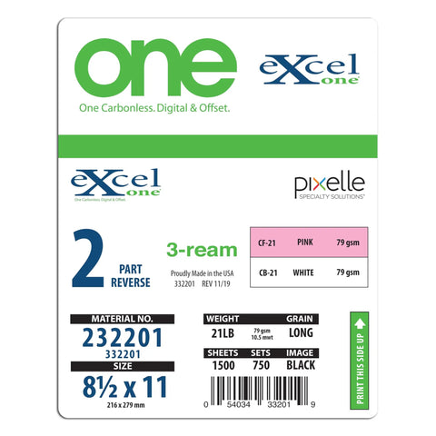 Label for Carbonless Cut Print And Copy Paper For Letter Size 21 Lb 92 Brightness 2-Part Pink And White 3 Ream