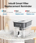 Mega Capacity Water Filter Dispenser With 40-Cup Pitcher And 200-Gallon Lifespan, BPA Free, on a kitchen table with smart filter reminder