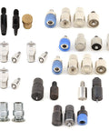 Assorted dies and components for Pro Grade Hand Press Tool For Grommets, Rivets, Eyelets And Snap Buttons Self Cover Fabric Button Machine Kit.