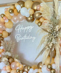 Happy Birthday Neon Sign For Wall Decor Large 16.5 By 11 Inches USB Powered LED Light Up Sign With Adjustable Brightness