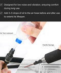 Hand applying lubricant to air tool for Air Powered 0.7mm Stroke Reciprocating Profiler For Precision Polishing