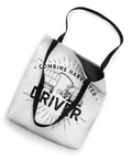 Awesome Farm Life Tote Bag With Combine Harvester Theme, 16x16 inch spun polyester for farmers and harvest lovers, driver humor design.