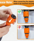 Hands installing adapter for Portable 120W 12V Electric Pressure Washer Pump With 80 PSI Output And 10 Jet Nozzles