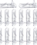 Set Of 20 Plastic Locking Shelf Pins 5mm For Three Quarter Inch Wood Shelving, Clear Self Locking Cabinet Pegs Display