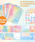 Must Have All In One Letter Writing Stationery Set With 50 Lined Papers And 50 Matching Envelopes Plus 60 Sealing Stickers In A 5.5 By 8.25 Inch Watercolor Design