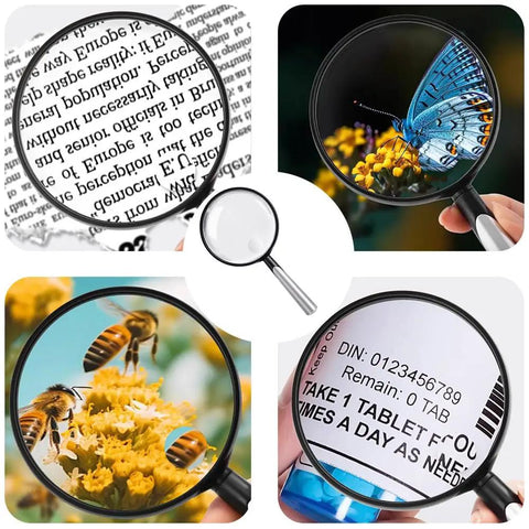 10X 30X Handheld Magnifying Glass For Reading And Close Work With 110mm PMMA Lens Lightweight ABS Frame