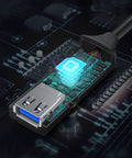 Illustration of 32 Foot USB 3.0 Active Extension Cable With 5V 2A Power Adapter And Built In Signal Booster Chips