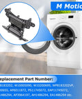 Heavy Duty Washer Door Hinge Replacement For Whirlpool Kenmore Maytag Amana Tough Build is shown against a washing machine.