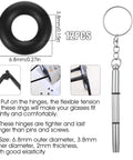 Eyeglass Repair Kit With 6 Pairs Silicone Grips Hinge Rings And Temple Tighteners Plus 3 In 1 Screwdriver For Glass Frames