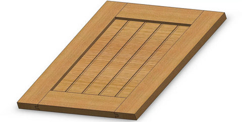 Wooden panel crafted using Shaker Style Router Bit Set For Stile And Rail Cabinets On Plywood Panels, 3D view