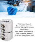 6mm To 16mm Rigid Shaft Coupling For Stepper Motors And 3D Printers, PA66 Rubber Damping Connector With Stainless Steel Housing displayed