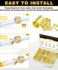 Siptenk brass compression tube insert and ferrule kit; 236 pcs, six sizes for 1/8-1/2 in tubing, storage case