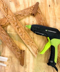 100 Watt High Temperature Heavy Duty Hot Glue Gun For Packaging Woodworking DIY Repairs And Crafts Beast Pro Grade Power Melt Fast And Consistent Bonds For Demanding Projects with wooden frames on table
