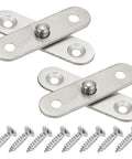 360 Degree Hidden Door Pivot Hinges Set For Secret Doors And Bookcases, 2 Pack XS Size Up Down Shaft Hardware, Slick Stainless Steel Silver Tone