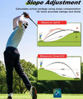 Golfer demonstrating Ultra Precision 1200 Yard Golf Range Finder With 5X Magnification Slope Mode Flag Lock And 1 Yard Accuracy.